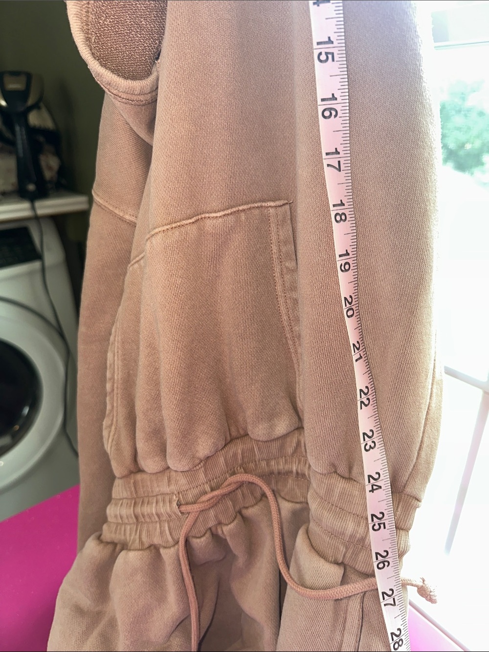 Free People Hooded Rose Taupe Shorts Romper with elastic waist - Picture 6 of 9